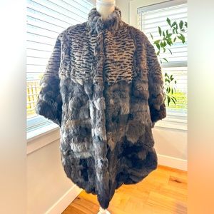 Vintage Rabbit Fur Cape 80s